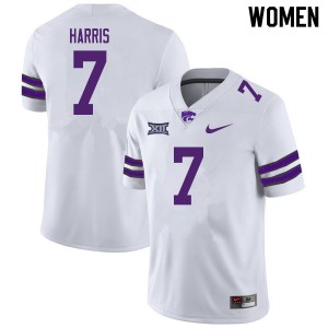 Women's Kansas State #7 Bart Harris White Stitch Jersey 798766-918