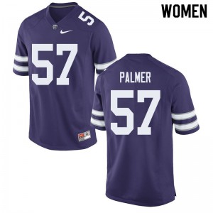Womens KSU #57 Beau Palmer Purple Football Jerseys 668147-958