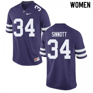 Womens Kansas State #34 Ben Sinnott Purple High School Jerseys 147989-601