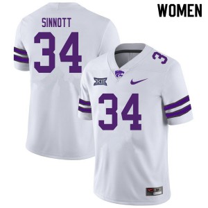 Womens Kansas State University #34 Ben Sinnott White Stitched Jersey 819792-123
