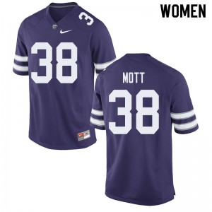 Women Kansas State #38 Brendan Mott Purple Stitch Jersey 352524-557