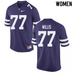 Women's KSU #77 Carver Willis Purple Stitched Jersey 760866-775