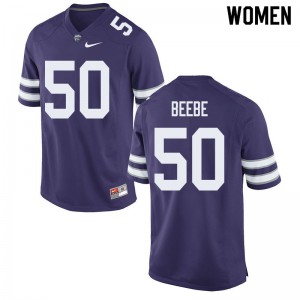 Women Kansas State University #50 Cooper Beebe Purple Football Jerseys 455715-513