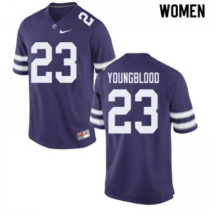 Women's Kansas State #23 Joshua Youngblood Purple University Jerseys 971728-404