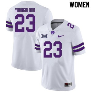 Women's Kansas State University #23 Joshua Youngblood White NCAA Jersey 607498-596
