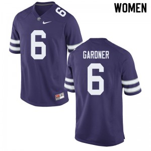 Women's Kansas State Wildcats #6 Justin Gardner Purple Official Jerseys 654909-894