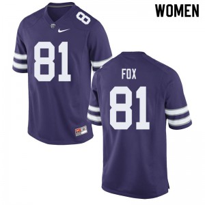 Womens K-State #81 Konner Fox Purple Football Jersey 696978-921