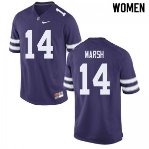 Womens KSU #14 Max Marsh Purple College Jerseys 312751-771