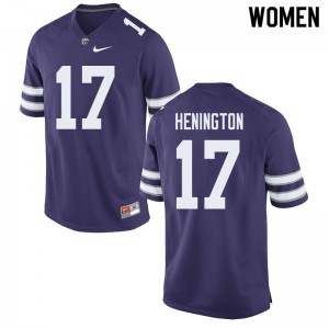 Women's Kansas State #17 Ryan Henington Purple Football Jersey 974904-974