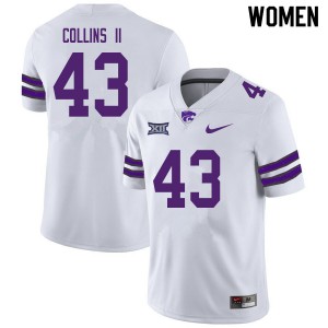 Womens K-State #43 Terrence Collins II White Official Jerseys 398476-259