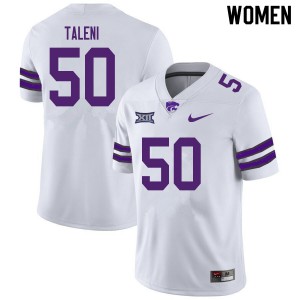 Women's Kansas State #50 Tyrone Taleni White Stitched Jersey 650911-368