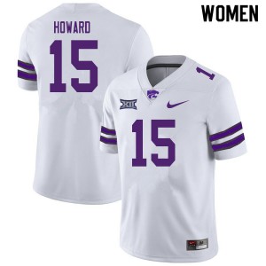 Women Kansas State #15 Will Howard White Football Jersey 807524-493