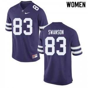 Women's Kansas State University #83 Will Swanson Purple College Jerseys 393922-909