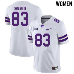Women K-State #83 Will Swanson White NCAA Jerseys 390898-540
