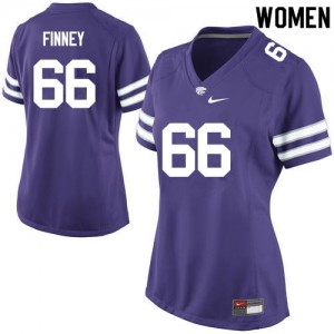 Women's Kansas State Wildcats #66 B.J. Finney Purple College Jerseys 209023-220