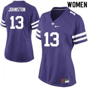 Women's Kansas State Wildcats #13 Chase Johnston Purple College Jersey 334247-832