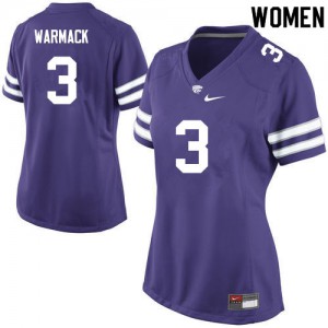 Women Kansas State Wildcats #3 Dalvin Warmack Purple Stitched Jersey 981296-329