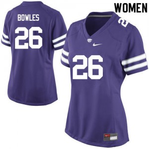 Women K-State #26 Daron Bowles Purple University Jerseys 278264-207