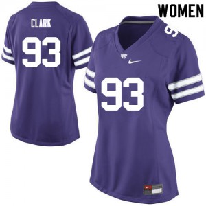 Women Kansas State University #93 Davis Clark Purple Official Jersey 716557-692