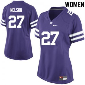 Womens Kansas State #27 Jordy Nelson Purple College Jersey 140969-989