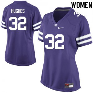 Women K-State #32 Justin Hughes Purple Official Jerseys 748050-112