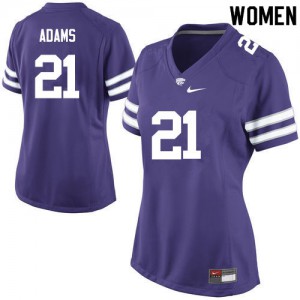 Women's Kansas State #21 Kendall Adams Purple Stitch Jerseys 312968-973