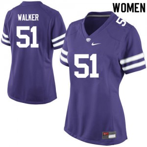 Women's Kansas State #51 Reggie Walker Purple University Jersey 258613-807