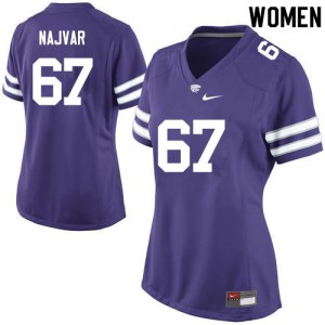 Women Kansas State Wildcats #67 Reid Najvar Purple Stitch Jersey 815581-622