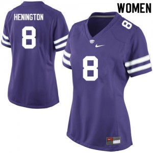 Women Kansas State Wildcats #8 Ryan Henington Purple NCAA Jerseys 653124-336
