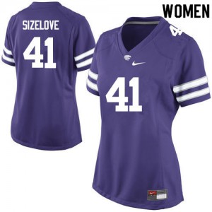 Womens Kansas State Wildcats #41 Sam Sizelove Purple Official Jersey 594364-997
