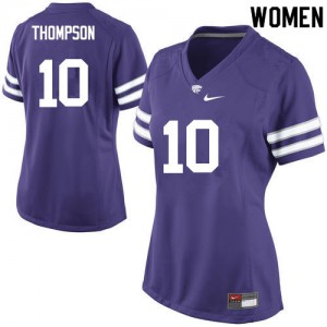 Womens KSU #10 Skylar Thompson Purple Embroidery Jerseys 867896-641