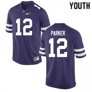 Youth Kansas State Wildcats #12 AJ Parker Purple College Jersey 475822-626