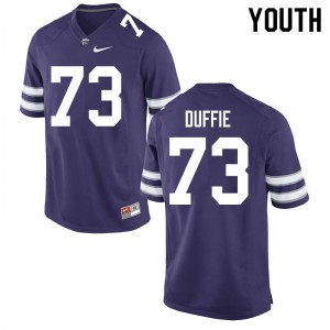Youth Kansas State Wildcats #73 Christian Duffie Purple Stitched Jerseys 179195-193