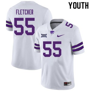 Youth KSU #55 Cody Fletcher White Embroidery Jerseys 865144-419