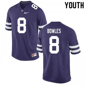 Youth Kansas State Wildcats #8 Daron Bowles Purple Football Jersey 806572-829