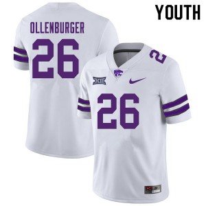Youth K-State #26 Elliot Ollenburger White Stitched Jerseys 719568-564
