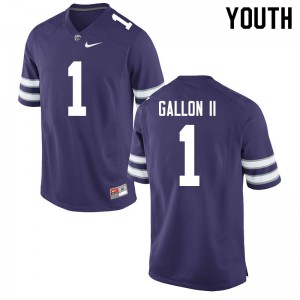 Youth Kansas State University #1 Eric Gallon II Purple Player Jersey 252320-214