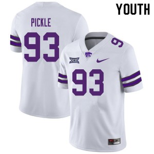 Youth Kansas State University #93 Jaylen Pickle White Player Jersey 352591-562