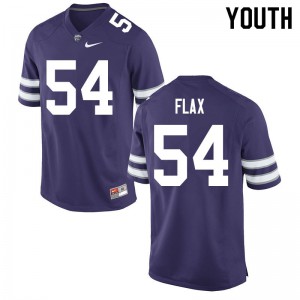 Youth Kansas State #54 Joe Flax Purple High School Jersey 829525-764