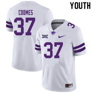Youth Kansas State Wildcats #37 Kirk Coomes White University Jersey 580676-770