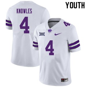 Youth Kansas State Wildcats #4 Malik Knowles White College Jerseys 835053-302