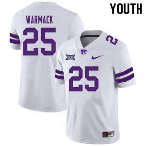 Youth K-State #25 Michael Warmack White Embroidery Jersey 736982-749
