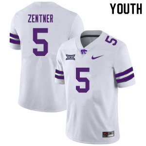 Youth K-State #5 Ty Zentner White College Jersey 160060-452