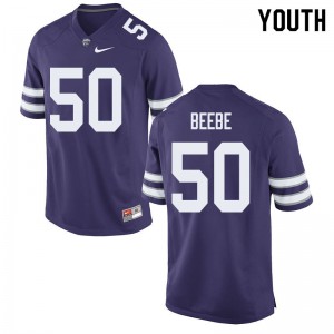 Youth K-State #50 Cooper Beebe Purple University Jersey 102753-424
