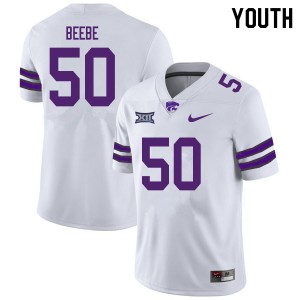 Youth KSU #50 Cooper Beebe White NCAA Jersey 453293-791