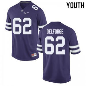 Youth Kansas State Wildcats #62 Dawson Delforge Purple Player Jerseys 273059-936