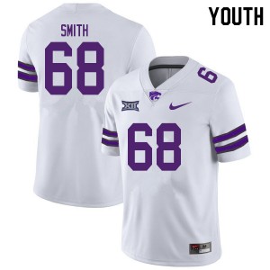 Youth Kansas State University #68 Jackson Smith White NCAA Jerseys 118502-716