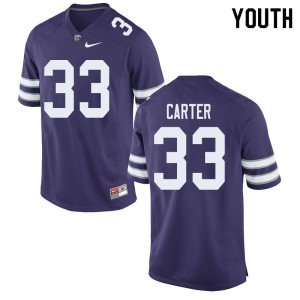Youth Kansas State #33 Jaylen Carter Purple Football Jersey 350271-705