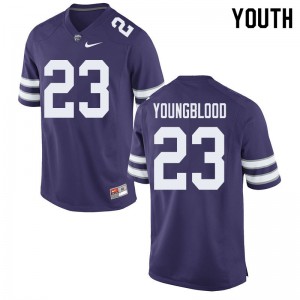 Youth Kansas State Wildcats #23 Joshua Youngblood Purple College Jerseys 139459-263