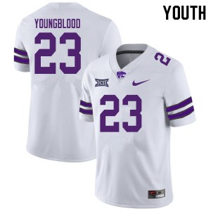 Youth Kansas State Wildcats #23 Joshua Youngblood White Official Jersey 913370-655